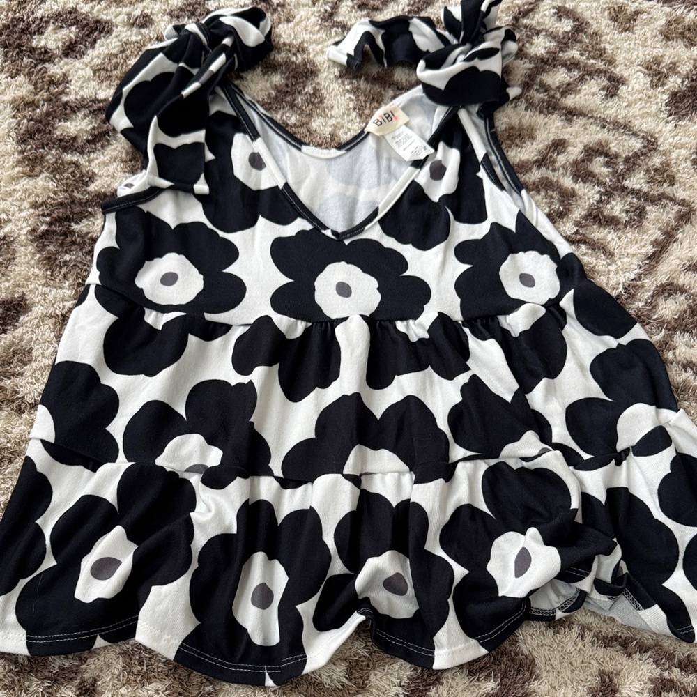 BiBi Black and White Floral Tank Top